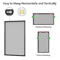Koonmi Bathroom Mirror 30x50 Black Bathroom