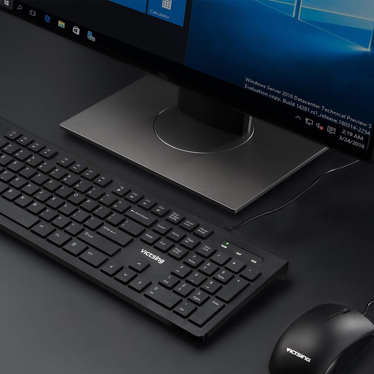VicTsing Keyboard 4.9ft Cable, wired Computer Keyboard with Stands, Low Profile Chiclet USB Keyboard for Windows/PC/Laptop/Desktop/Surface/Chromebook: Computers & Accessories