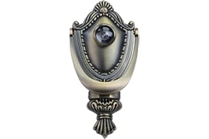 LC LICTOP Vintage Front Door Knocker with Peephole, 5.9x3.0 Inch, Zinc Alloy with Classic Brushed Silver Finish, Heavy Duty Decorative Gate Knocker, Bronze