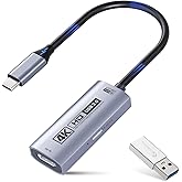 Guermok 4K USB3.0 Video Capture Card with PD 100W, 4K@60FPS or 2K@144FPS HDMI to USB-A/C Capture Card for Streaming, Works wi