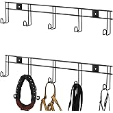 Yaocom 2 Pcs 5 Hook Horse Bridle Hooks Metal Bridle Rack with Hangers for Tack Room, Black Tack Versatile Mounting Portable Horse Rack Lightweight Yet Durable for Horse Halter Blanket Saddle