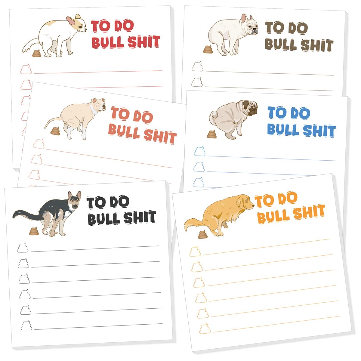 Funny Sticky Notes - 6 Pads Dog Pooping Sticky Note 3x3, Novelty to-Do ...