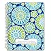 HARDCOVER 7 Period Dated Teacher Lesson Plan; Days Horizontally Across The Top Dated for 2019-2020 Academic Year (D101) (+) Bonus Clip-in Bookmark (Blue Green Flowers)