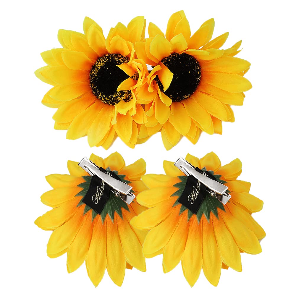 Photo 1 of Sunflower Hair Barrettes Hair Clips for Women Girls Daisy Alligator Hair Clips for Teen Girls Summer Beach Hair Pins 4pcs