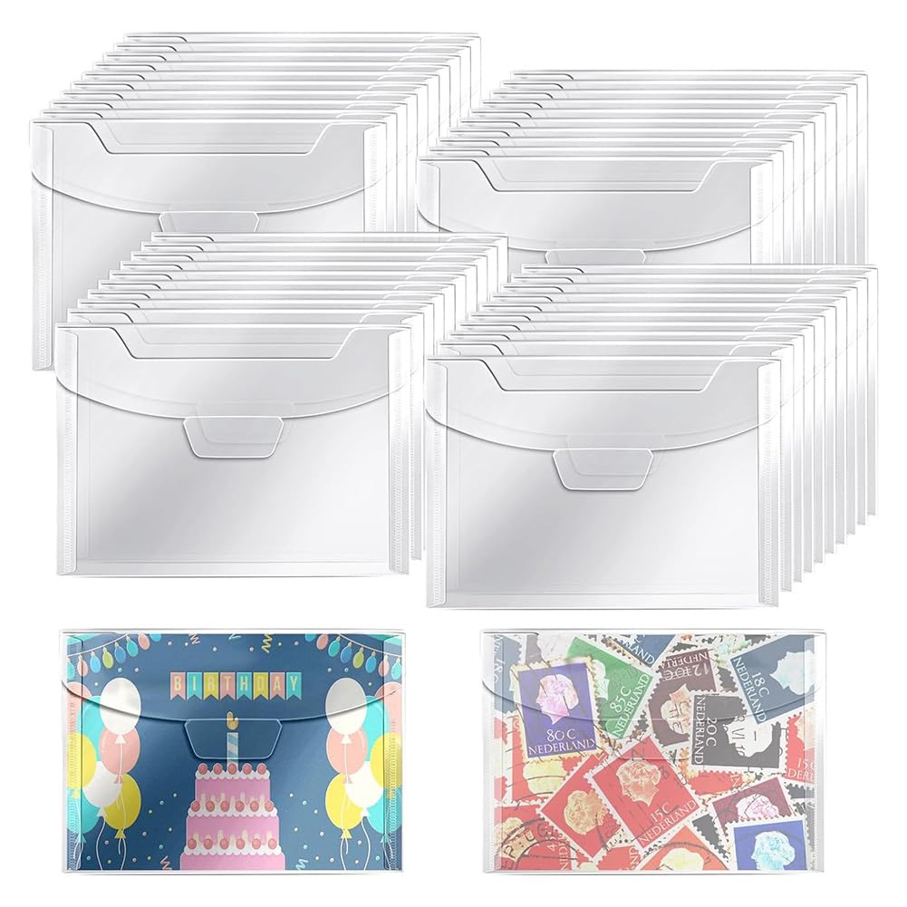 Fowecry Stencil Storage Bags, Envelope Stickers Organizer Card Making Supplies Storage Rack for Stencils Receipts Cards Photos Easy Install