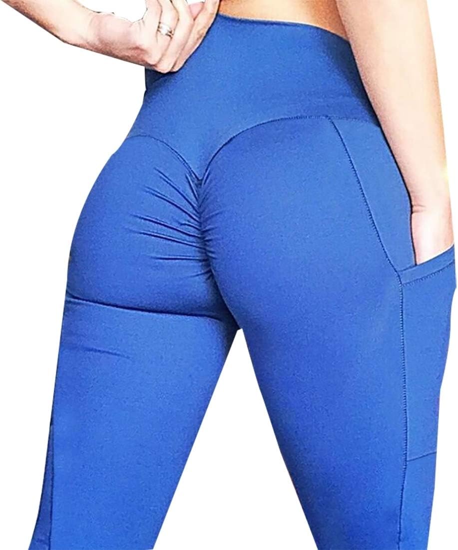 UNINUKOO Unko Women's High Waisted Bottom Scrunch Yoga Leggings Push up Butt Lift Stretchy Trousers Workout