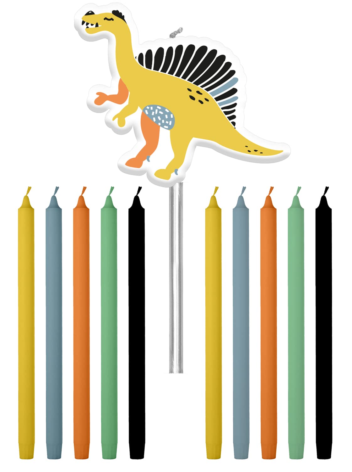 Folat 68381 Dino Roars Candles 10 cm Pack of 11 Multi-Coloured
