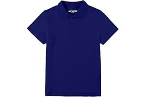 Kid Nation Boys Polo Shirts Kids School Uniform Shirts Short Sleeve Girls Collared Shirts 4-12 Years