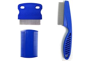 3 Pcs Flea Tear Stain Remover Comb Pet Dogs Cats Grooming Tool Stainless Steel Safe Metal Teeth Removal Fleas, Flea Eggs, and