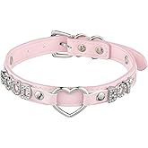 ADEMISHIA Black Heart O-ring Letter Choker Necklace For Women, Punk Handmade PU Leather Leash Collar Adjustable Gothic Jewelry