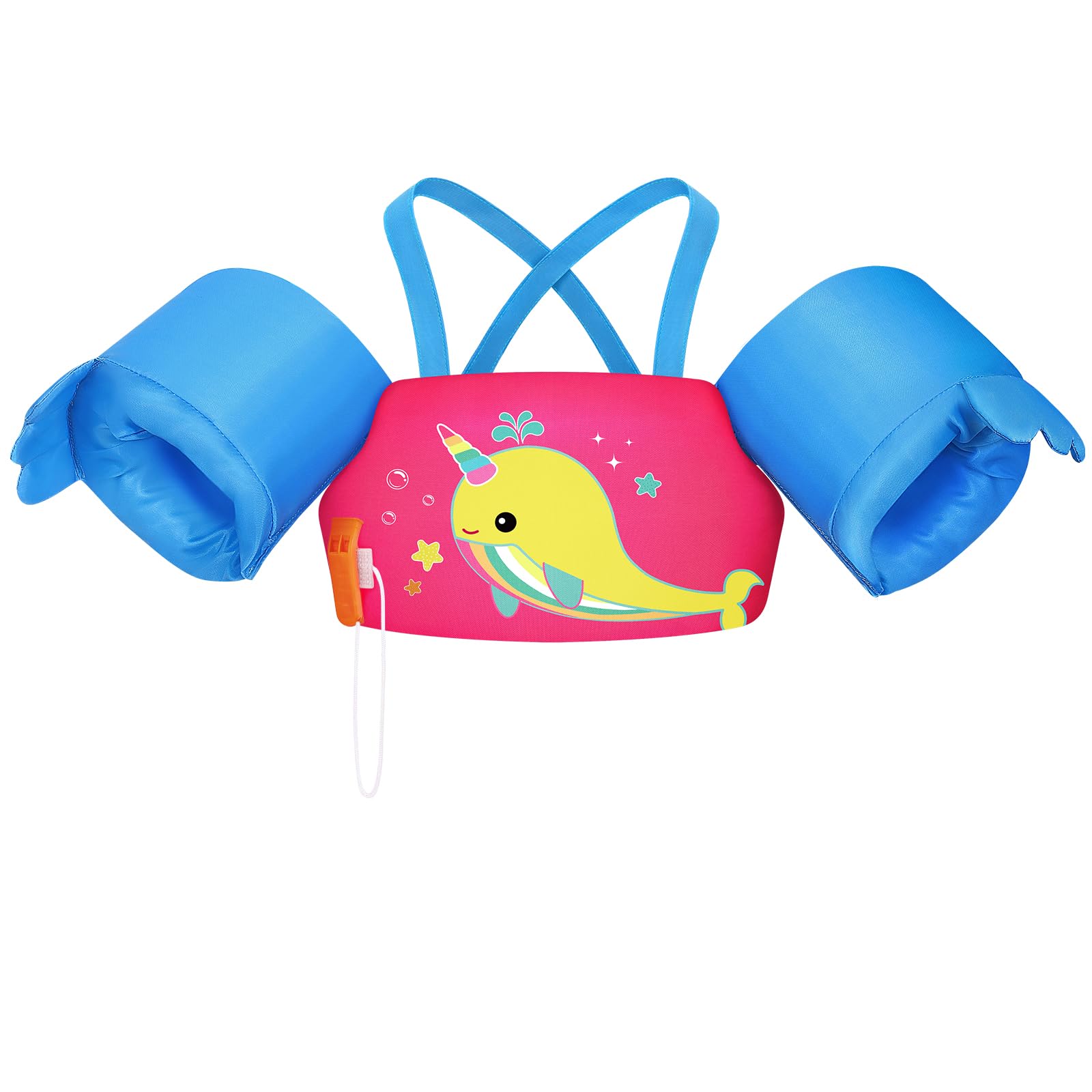 Photo 1 of HeySplash Toddler Swim Vest, Toddler Floaties Fit 22-44 Lbs,Kids Swim Jacket with Adjustable Strap, Arm Floaties Water Wing Arm Band for Children Learn to Swim, Puddle Sea Beach Jumper Boy Girl