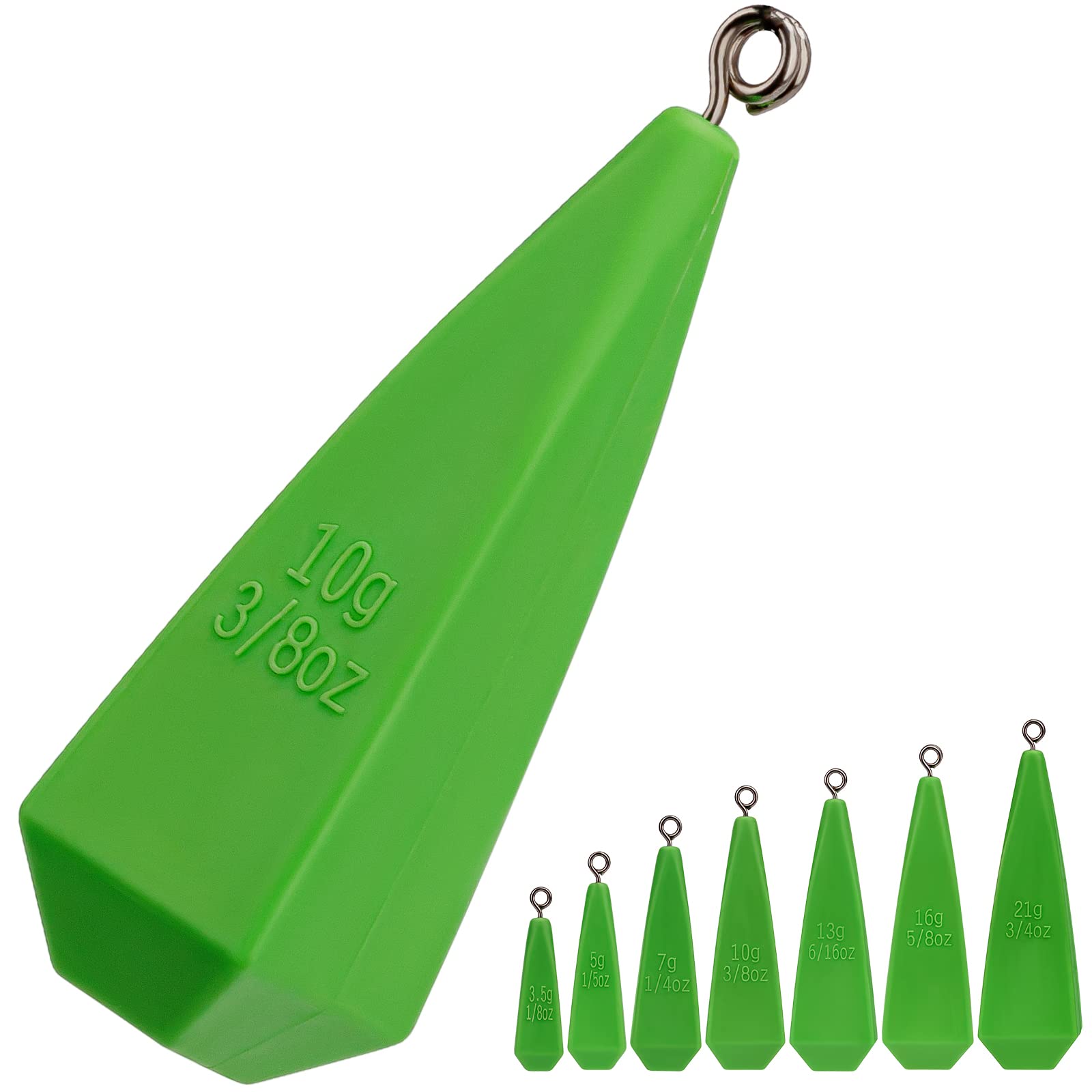 THKFISH Fishing Weights Casting Plug Fishing Practice Plugs Fishing Practice Weight for Kids Improving Casting Skill, 7 Sizes