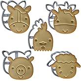 Moose Goods Farm Animal Cookie Cutters - Set of 5 Cookie Cutters for Kids Birthday Party or Themed Parties - Includes Chicken, Pig, Cow, Horse, Sheep Cookie Cutter