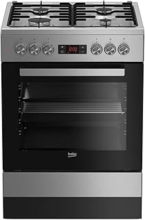 Beko Standherd mit Gas Kochfeld 60cm edelstahl elektro Backofen Grill Umluft Heißluft 3D Kochen Display freistehend