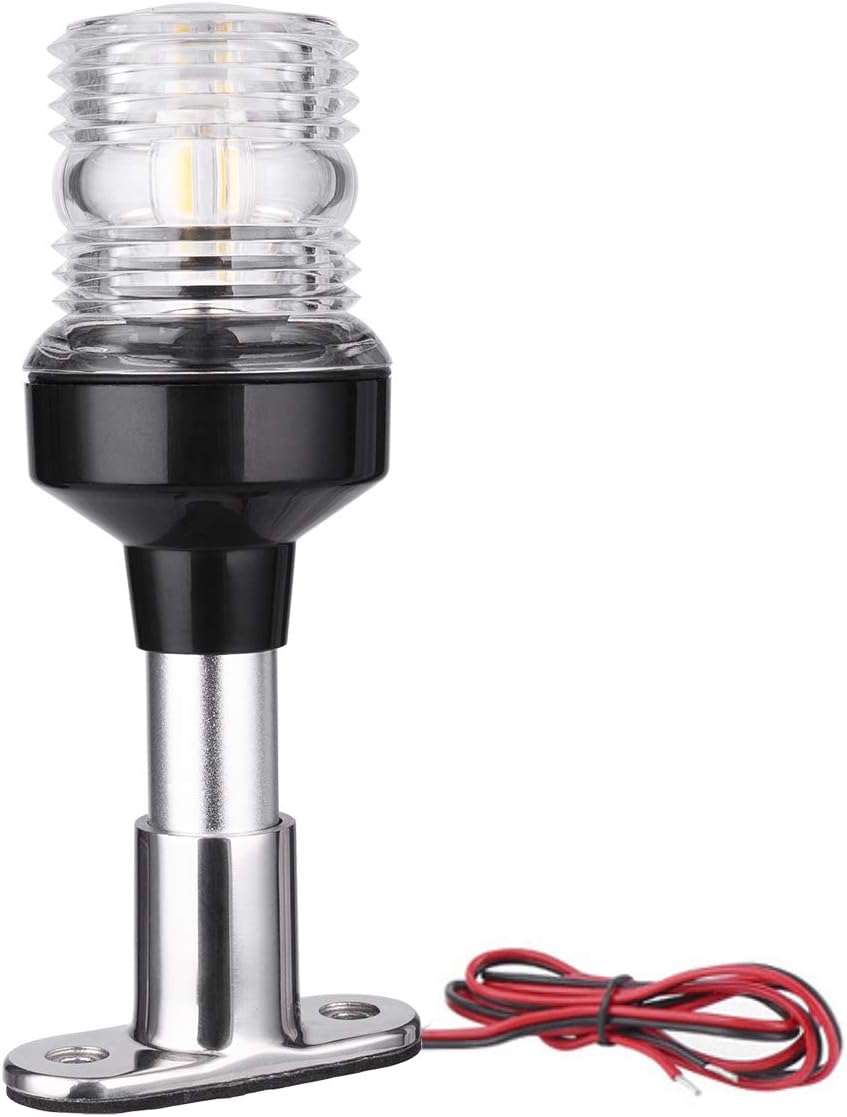 LYCAEA 3 Nautical Mile Boat All Around LED Fixed Mount Navigation Light With Stainless Steel Base and Aluminum Tube, 12-24 VDC: Automotive