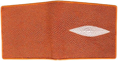 Genuine Stingray Exotic Leather Slim Bifold Wallet Purse Window ID Coin Holder