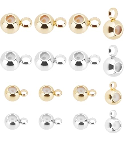 PATIKIL 40-Pack 3mm Gold-Plated Bail Beads – Spacer Beads With Loop For Jewelry Making, Bracelets & Necklaces