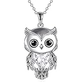 AINFQY Owl Necklace Jewelry Gifts for Women Sterling Silver Birthstone Owl Pendant Necklace Christmas Jewelry for Women