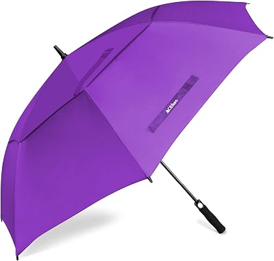 ACEIken Golf Umbrella 68 Inch Windproof Double Canopy Automatic Purple