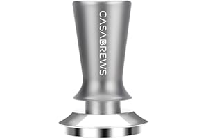 CASABREWS Espresso Tamper 51mm, Premium Calibrated Espresso Coffee Tamper 30lb Coffee Tamper with Spring Loaded, Flat Stainless Steel Base Tamper Fits for 51mm Portafilter, Grey