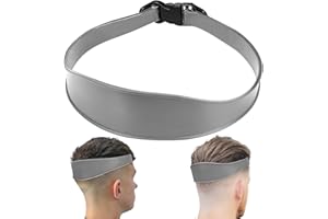 FOWSRHRG 1PC Neckline Shaving Template for DIY Self Haircutting, Adjustable Hair Trimming Guide, Silicone Curved Haircut Band for Cleaning Straight Neck Hairline (Gray)