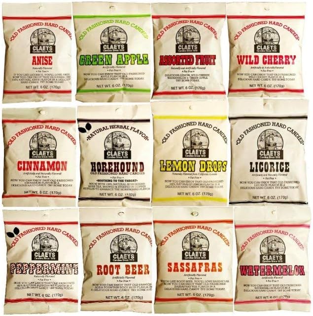 Claeys Old Fashioned Hard Candy Variety 12 Pack All Flavors Since