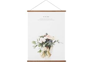 Miaowater Magnetic Poster Frame Hanger,18x24 18x12 18x28 Light Wood Wooden Frames Hangers for Photo Picture Art Canvas Print Artwork Wall Hanging Teak Wood 18''