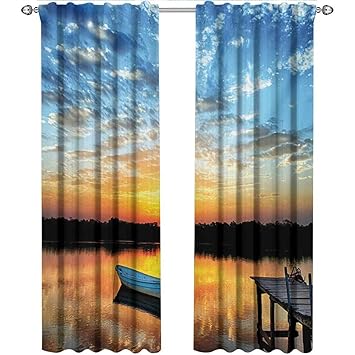 Amazon Com Shenglv Nautical Curtains Bathroom Window Little