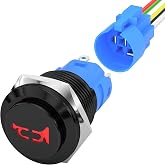 DaierTek 12V 16MM Marine Horn Switch Red LED Lighted Horn Button Switch momentary 12 Volt Speaker Stainless Steel Waterproof Push Button for Boat Auto Car