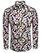 COOFANDY Men's Floral Print Slim Fit Long Sleeve Casual Button Down Shirt