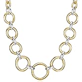 COBI Two Tone Pendants Necklace for Women, 18K Gold & Silver Plated Layered Link Chain, Statement Necklace, Mixed Metal Jewelry, Trendy Fashion Necklace Gift for Her