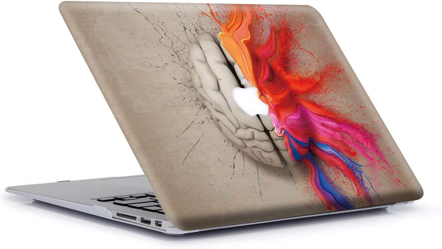 MacBook Air Case, AQYLQ Creative Pattern Rubber Coated Plastic Protective Cover Hard Case for Apple Laptop MacBook Air 13 inch Model A1369 / A1466 - Watercolor Brain