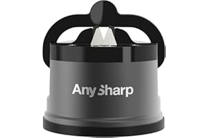 AnySharp Pro - World's Best Knife Sharpener - For All Knives and Serrated Blades - Gun Metal
