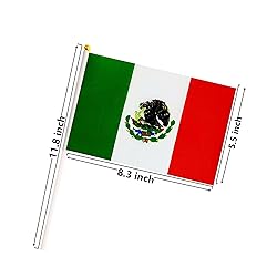 50 Pack Mexico Mexican Flags on Stick Flags,Small