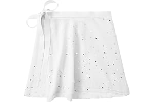 Zando 4-12 Years & Women Sequin Ballet Skirt for Girls Wrap Ballet Skirt with Adjustable Waist Tie Toddlers Kids Flowy