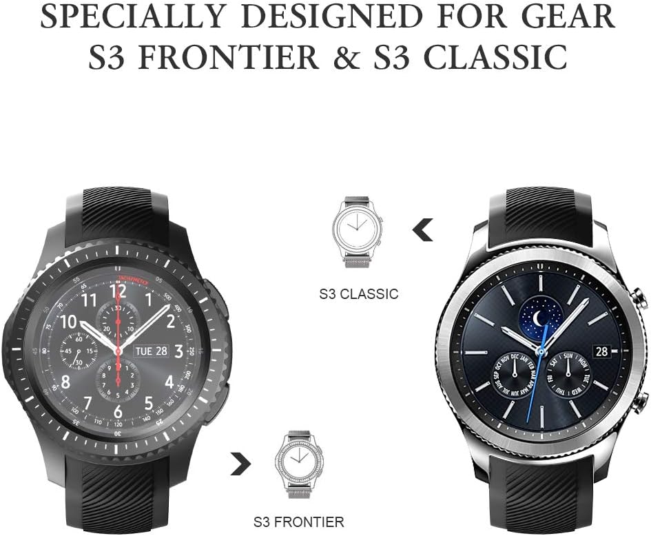 NotoCity for Gear S3 Frontier Band No Gaps,Silicone Replacement Band for Samsung Gear S3 Frontier/Gear S3 Classic/Galaxy Watch 46mm(black) - Image 4