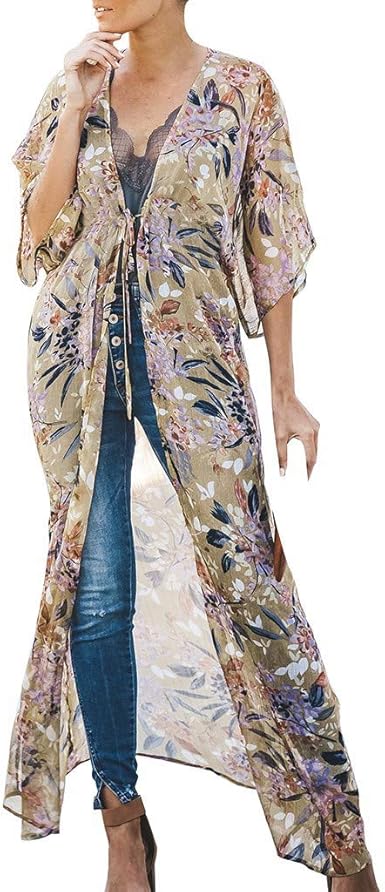 tie front kimono gown
