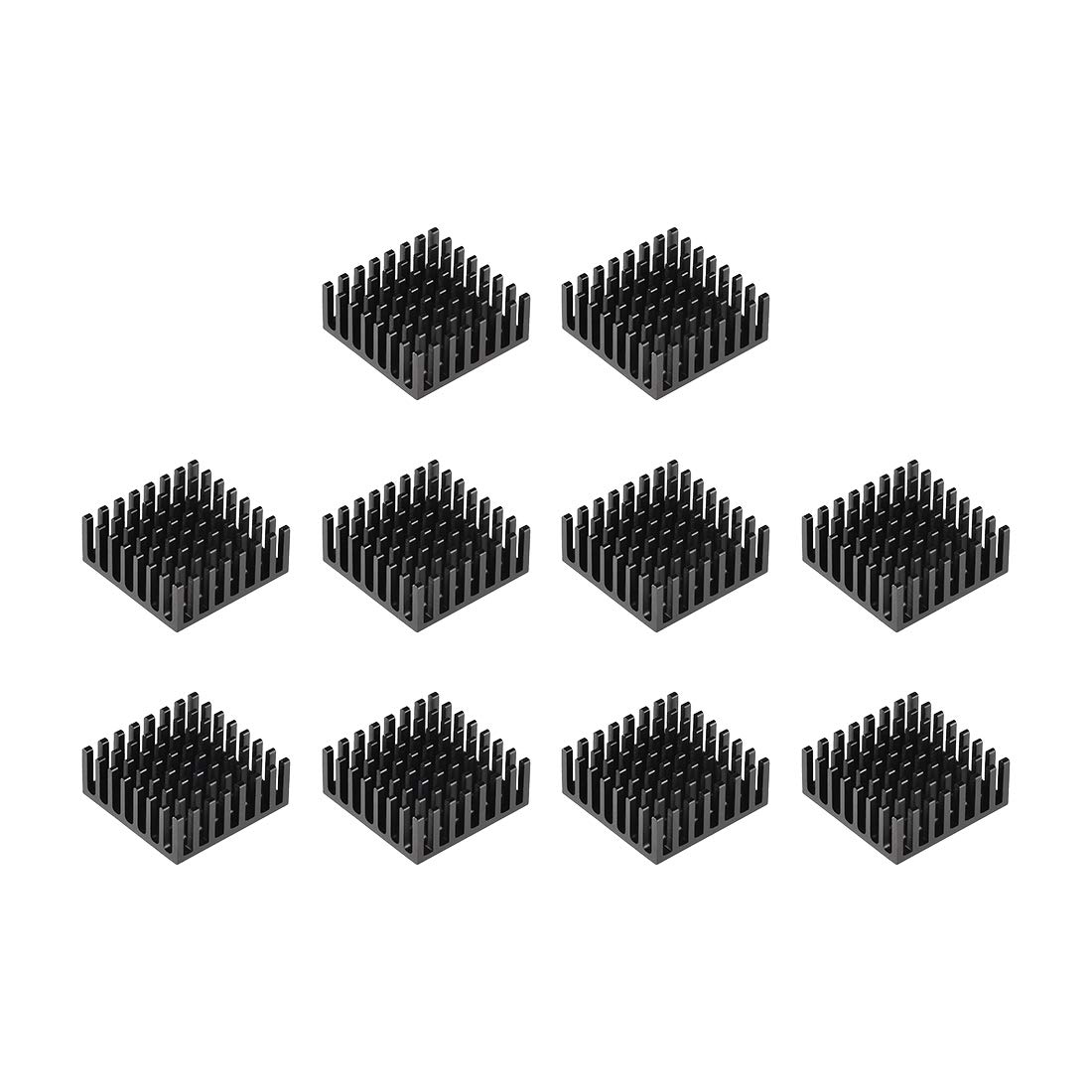 sourcing map Electronic Radiators Heatsink for MOS GPU IC Chip Black 25 x 25 x 10 mm 10pcs