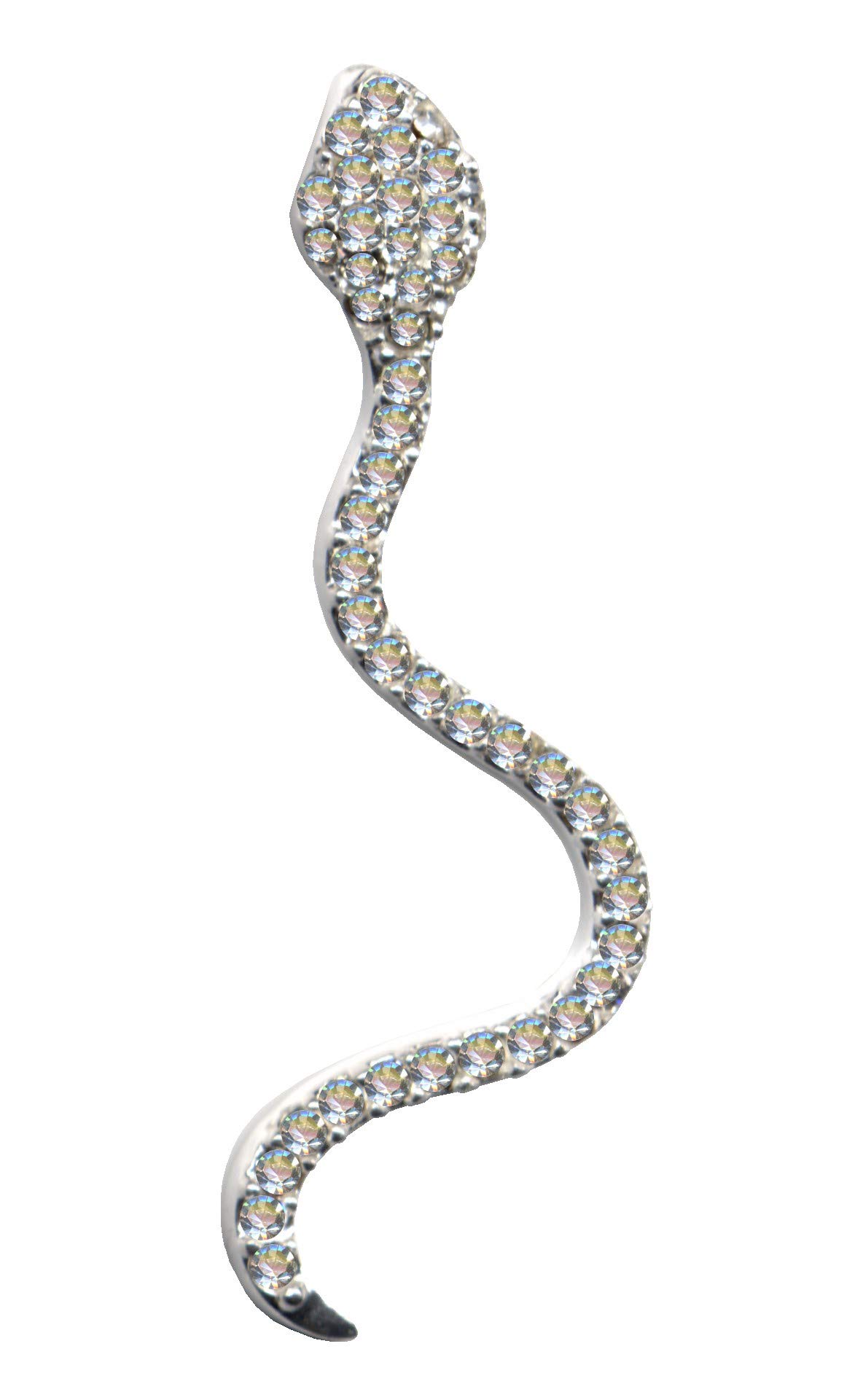 Pendant Silver Snake Pendant Real Sterling Silver 925 Zirconia Crystals White