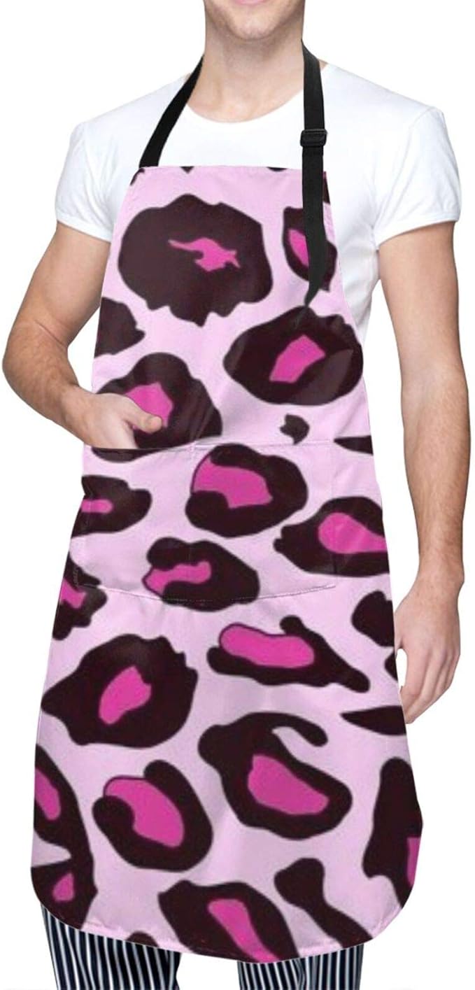 pants hats Delantal de cocina con estampado de leopardo, impermeable