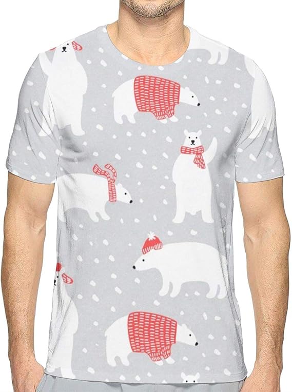 Amazon Co Jp Tシャツ 赤い服 シロクマ メンズ 半袖 服 メンズ 夏 カジュアル ファッション 丸襟 柔らかい 快適 服 ファッション小物