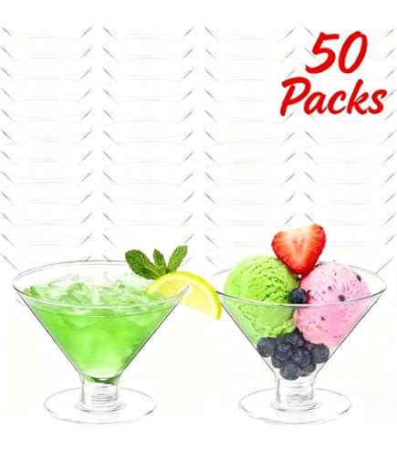 160-Piece Disposable Plastic Martini Glasses Set – 5oz Cups & Spoons For Parties