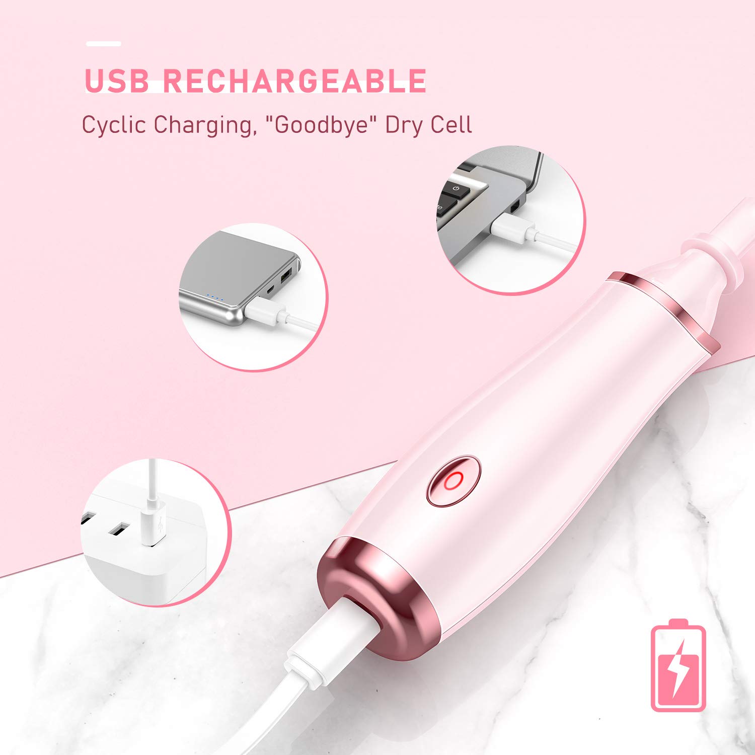 Liberex Automatic Makeup Brush Cleaner and Dryer - Bi-directional Rotation Mode Electric Cleaning Machine with 8 Size Rubber Collars, USB Rechargeable and Storage Stand, 30s Fast Cleaning and Drying: Beauty