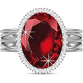 Linawe Birthstone Chunky Adjustable Rings for Women, Gold/Silver/Rose Gold Statement Rings, Imitation Diamond Fake Gemstone Crystal Cocktail Ring, Cubic Zirconia Costume Jewelry