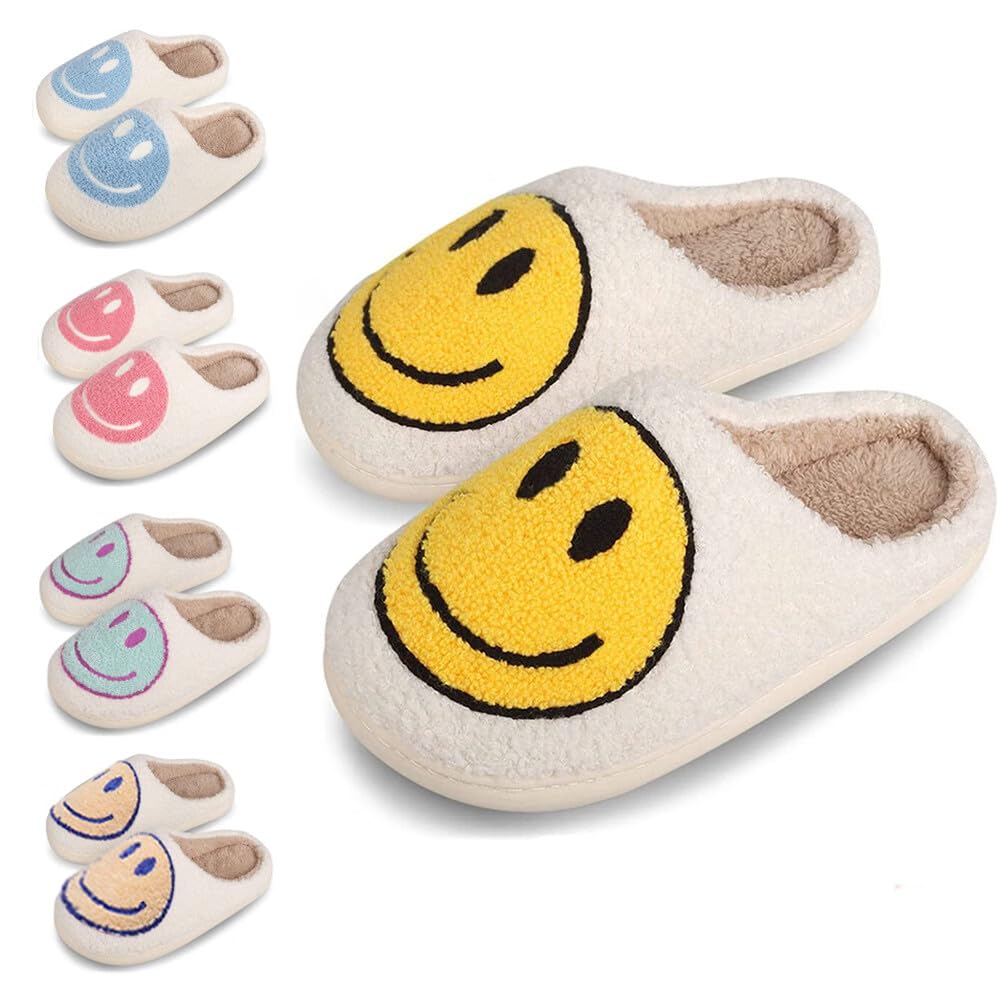 dubuto Smile Face Slippers for Girls Boys, Cute