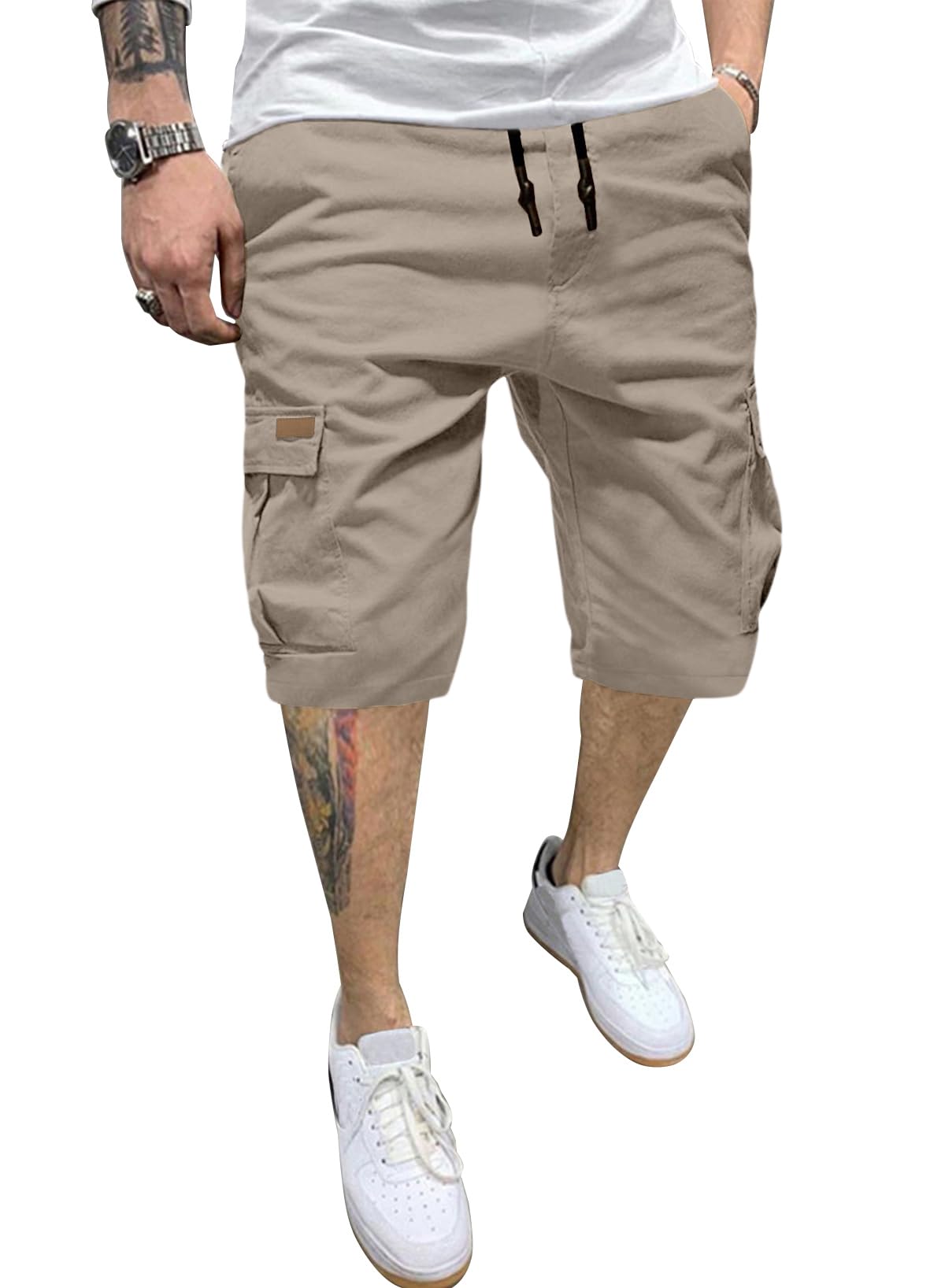 JMIERR Mens Casual Twill Cargo Shorts Cotton