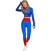 DC Comics Women's Cosplay Active Workout Outfits - Wonder Woman, Batgirl, Harley Quinn, Supergirl - 2 Piece Legging Sets