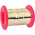 Embroiderymaterial Metallic Strip Mukaish Metal Thread for Craft and Embroidery 1 Roll (Pale Gold, 1MM, 100 Mtrs)