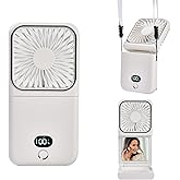 qazeprilto Portable Handheld Fan, USB Rechargeable Mini Personal Fan with Adjustable Speeds, Pocket Size Quiet Cooling Fan for Travel, Outdoor, Makeup, Camping, Office, Summer Essential Gift(white)