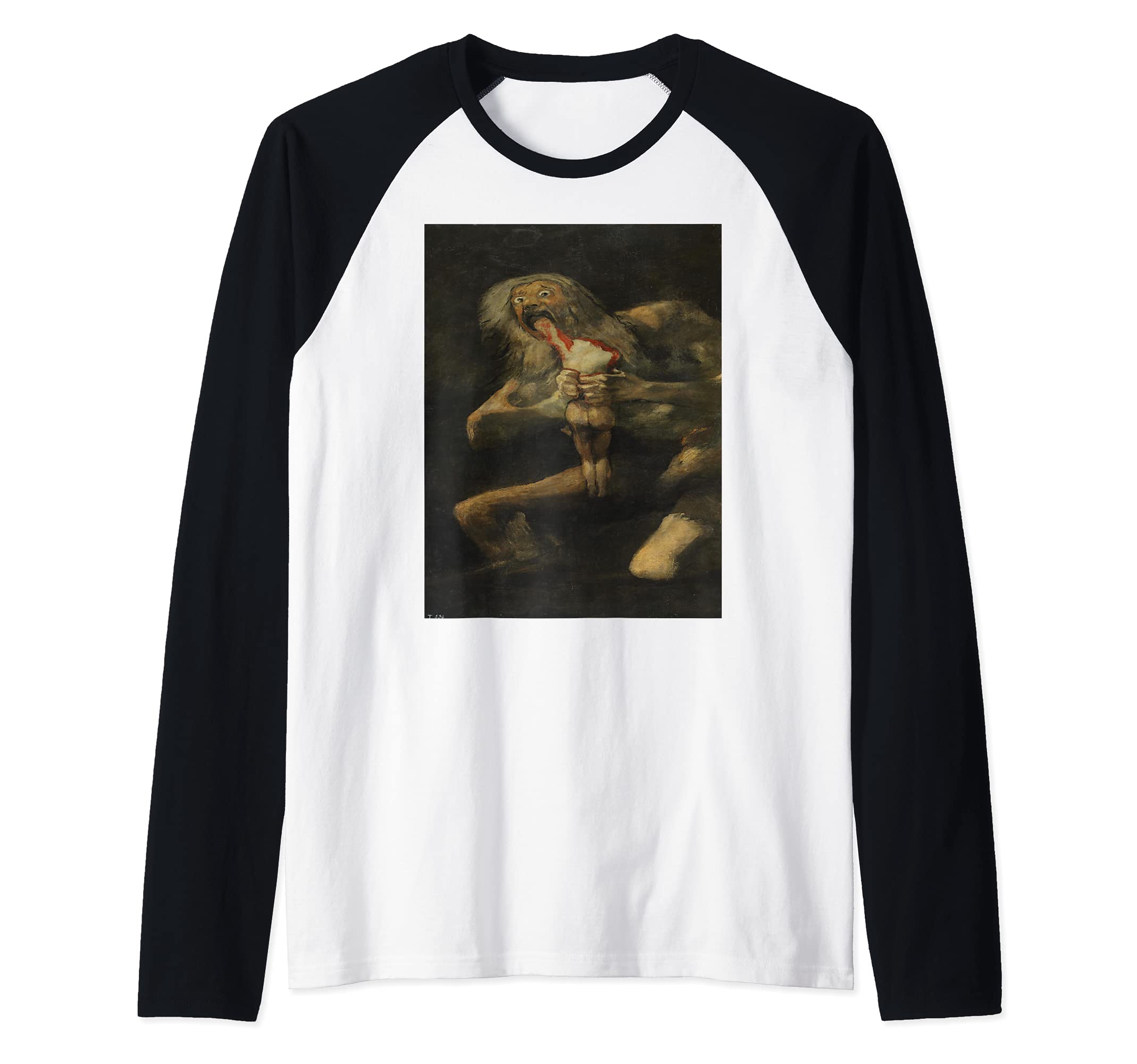 Francisco de Goya's Saturrn Devouring His Son Raglan Baseball Tee